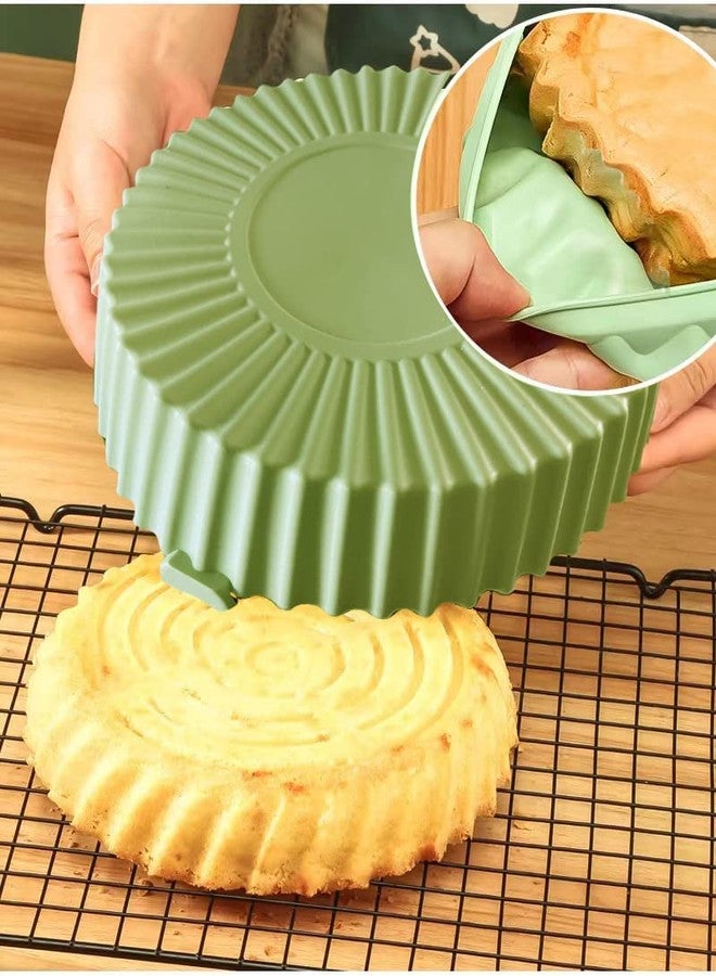 WE-CEF 2 Pack Silicone Air Fryer Liners Pot with 1 Brush Reusable Air Fryer Accessories Basket Replacement of Parchment Paper Liners Fit for 3.5-7 QT or Bigger Baking Oven (7.5 INCH, red - Pista) - Image 4